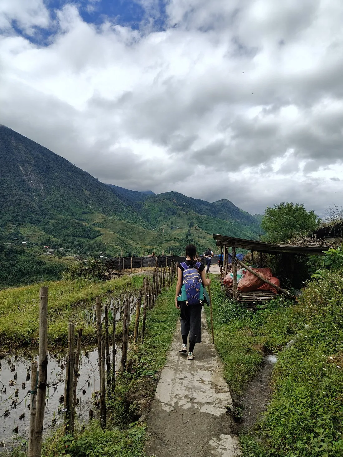 Panoramic view of the mountains and valleys on the Explore Nature and Homestay trek route, Sapa