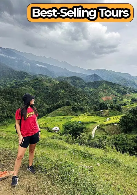 Trekking through Sapa rice terraced fields
