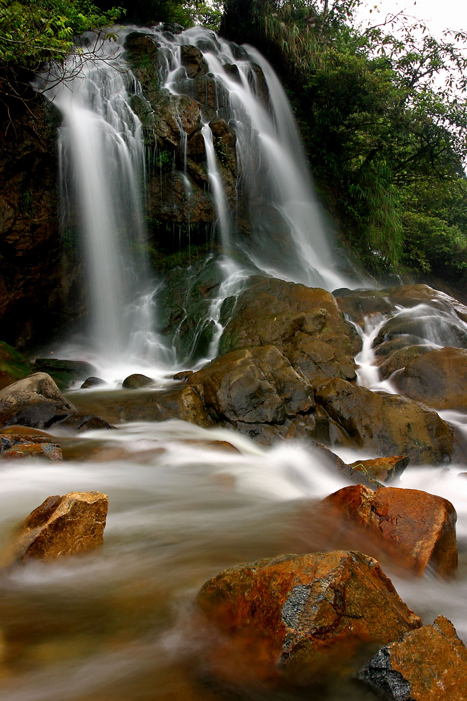 Cat Cat Village waterfall and stone pathway, Sapa, Vietnam