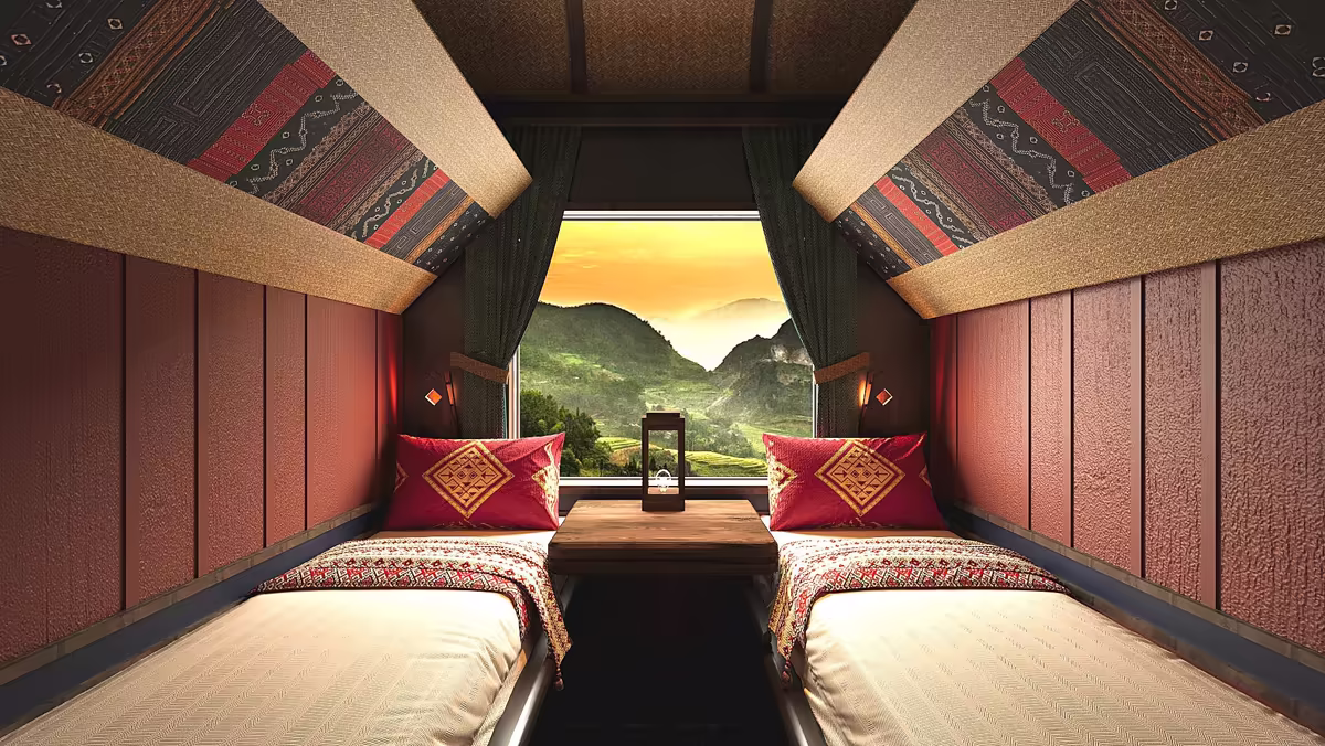 Chapa Express VIP Cabin private sleeper for two with foldable single beds and wood panelling