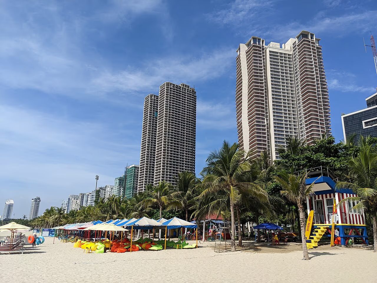 A sunny summer beach on the central coast of Vietnam in June, July and August