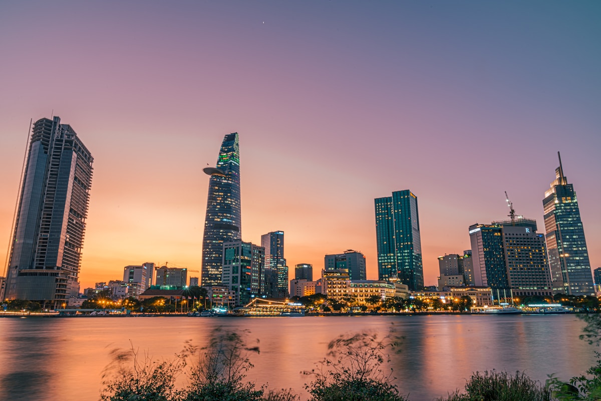 Da Nang city view — the Dragon Bridge over the Han River, central Da Nang, Vietnam