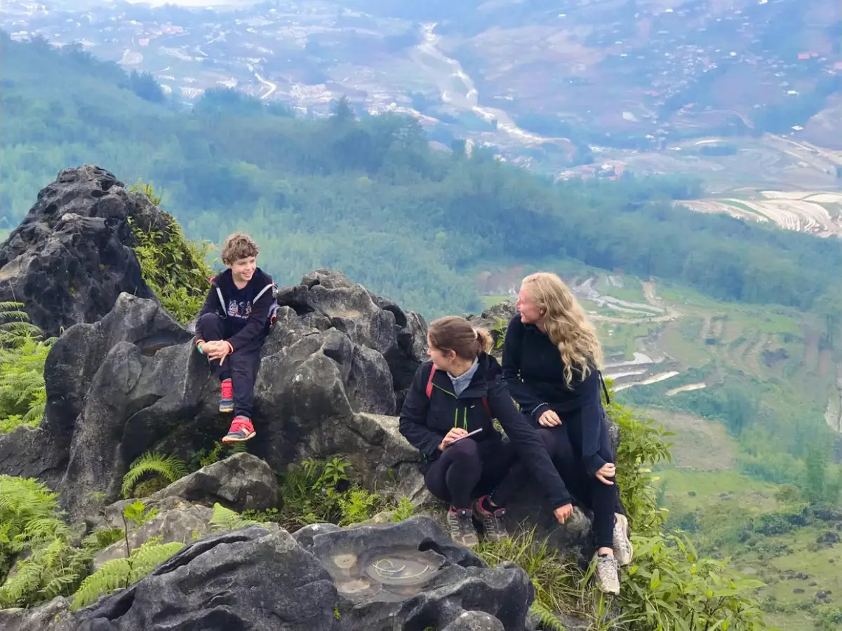 Limestone karst ridge viewpoint — climbing Hang Mua in Ninh Binh
