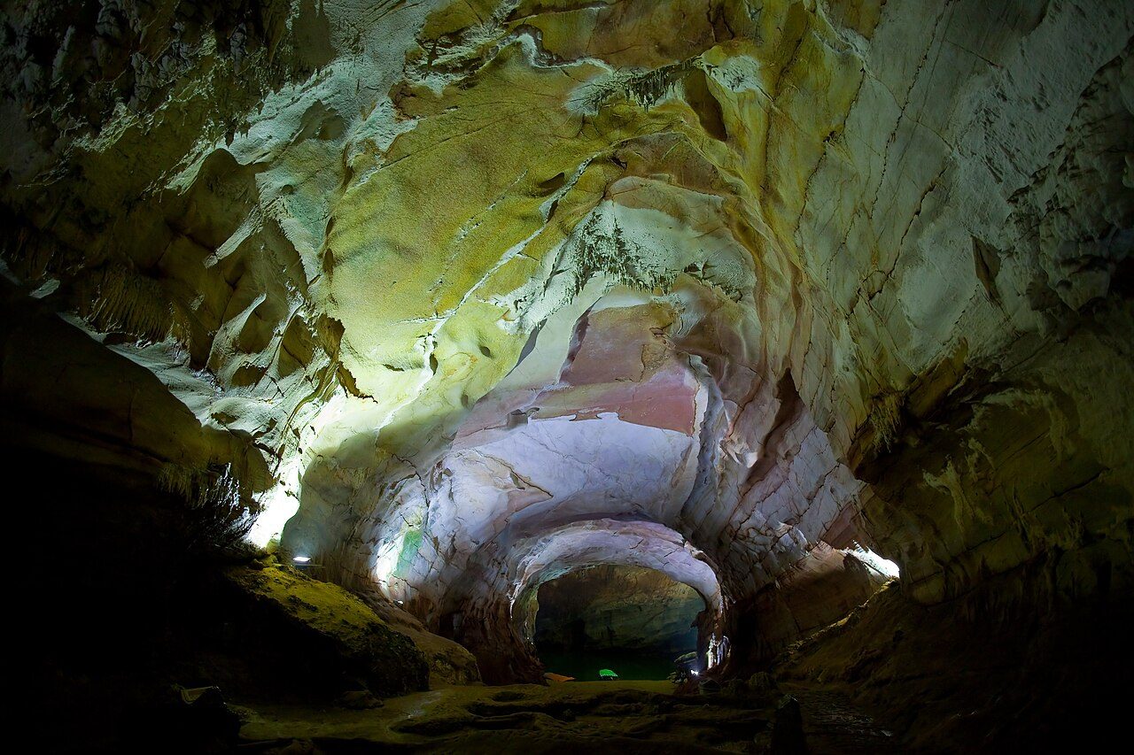 A vast lit cave in Phong Nha, a highlight of a 3-week Vietnam trip