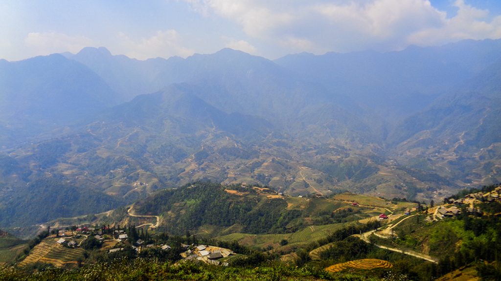 Beautiful landscape of mountains and valleys