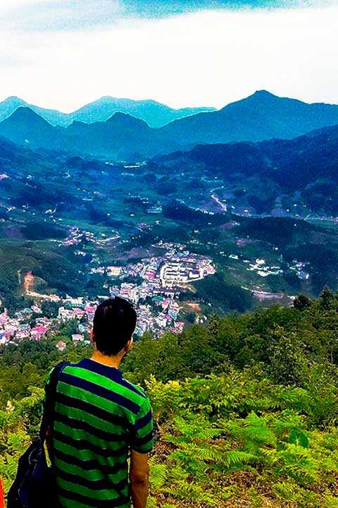 Trekking to mountains Sapa