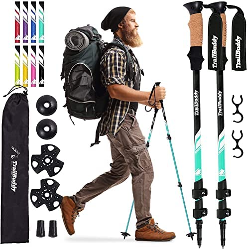 TREKOLOGY Trekking Poles - Lightweight Collapsible Hiking Sticks For Seniors & Women