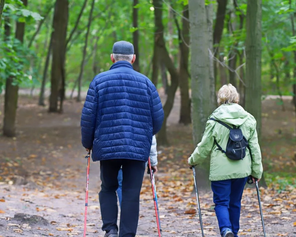 Couple Elderly Trekking