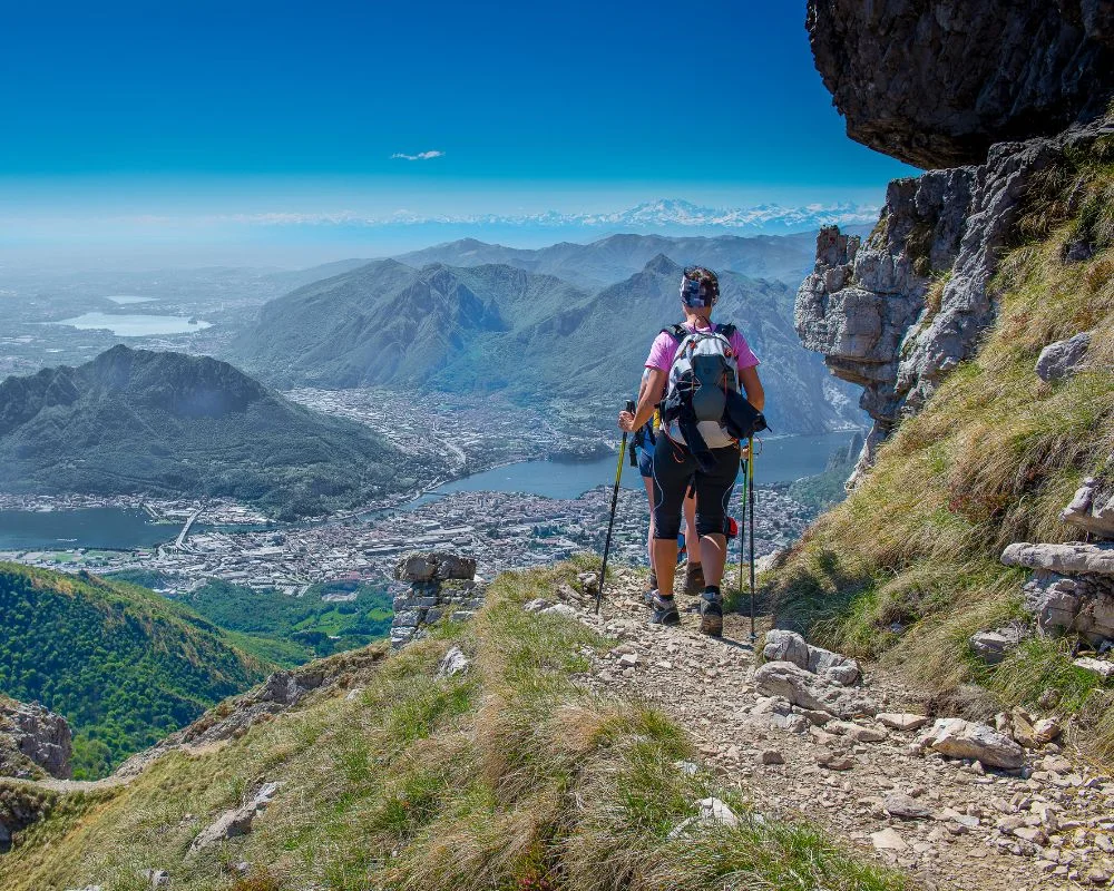 Behind A Women Is Trekking